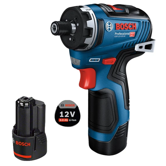 Bosch GSR 12V-35 HX akkus fúrócsavarozó, 12V, 10mm (2db 3Ah akkuval és töltővel)