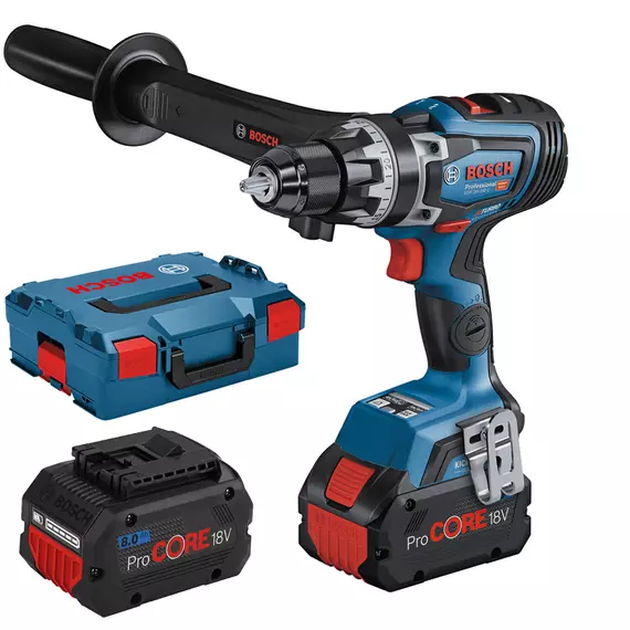 Bosch GSR 18V-150 C akkus fúrócsavarozó kofferban, 18V, 13mm (2db 8Ah akkuval és töltővel)