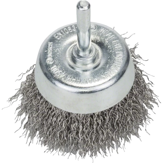 Bosch fazékkefe fúrógéphez, hengeres, nemesacél, hullámos, 0.3x60mm