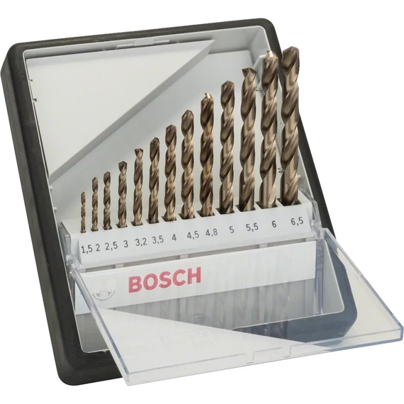 Bosch Robust Line fémfúrószár készlet, hengeres, HSS-Co, 1-13mm, 13db