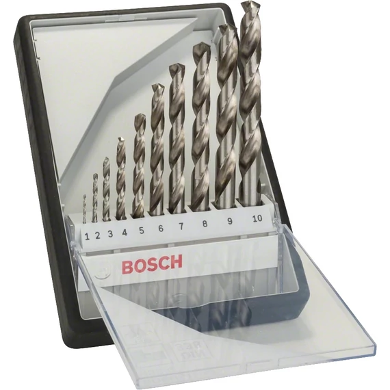 Bosch Robust Line fémfúrószár készlet, hengeres, HSS-G, 1-10mm, 10db