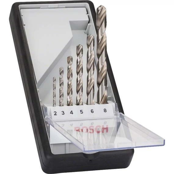 Bosch Robust Line fémfúrószár készlet, hengeres, HSS-G, 2-8mm, 6db