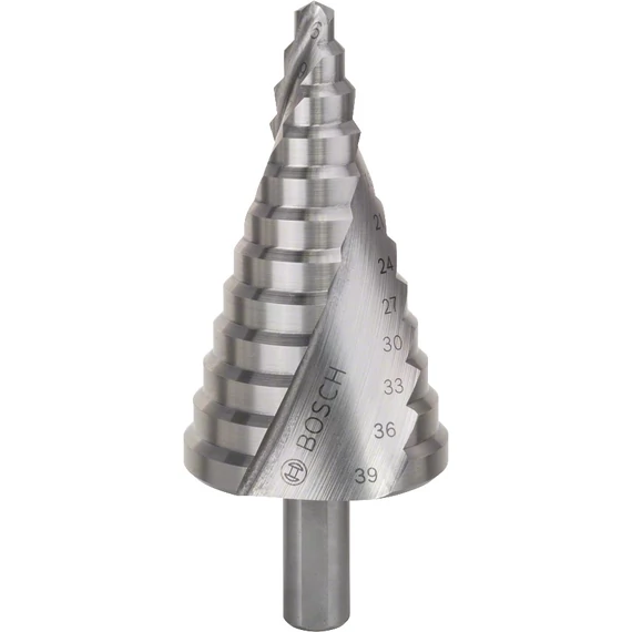 Bosch lépcsős fúrószár, 12 lépcsős, háromlapú, HSS, 6-39mm