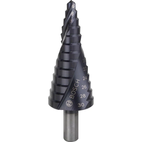 Bosch lépcsős fúrószár, 13 lépcsős, háromlapú, HSS-AlTiN, 6-30mm