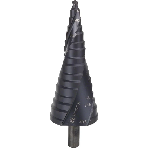 Bosch lépcsős fúrószár, 16 lépcsős, háromlapú, HSS-AlTiN, M10-M40