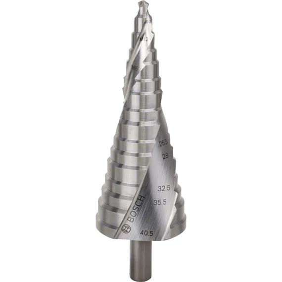 Bosch lépcsős fúrószár, 16 lépcsős, háromlapú, HSS, M10-M40