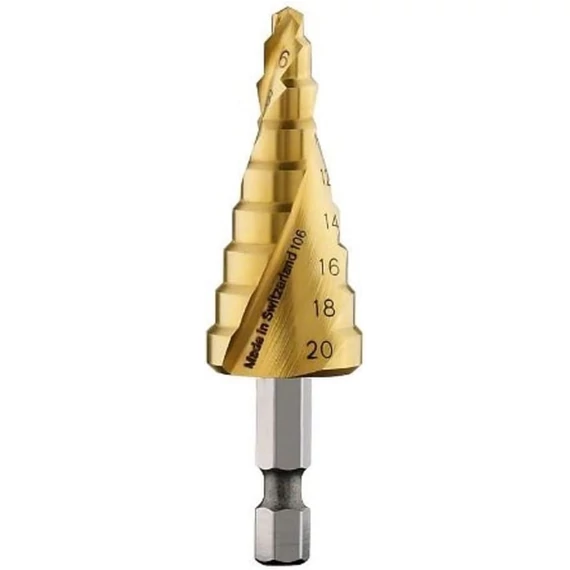 Bosch lépcsős fúrószár, 9 lépcsős, HEX, HSS-TiN, 4-20mm