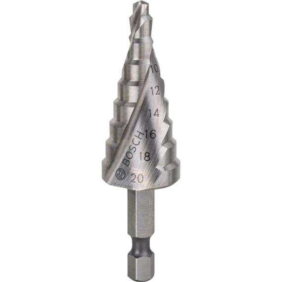 Bosch lépcsős fúrószár, 9 lépcsős, HEX, HSS, 4-20mm
