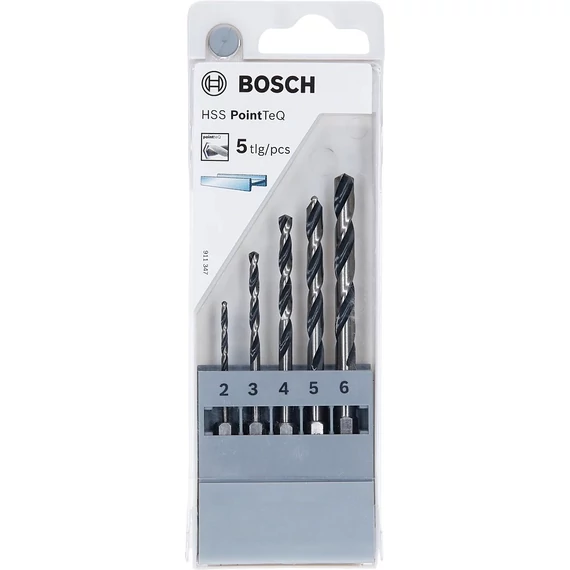 Bosch PointTeQ fémfúrószár készlet, HEX, 2-6mm, 5db