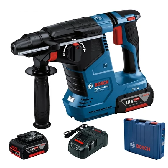 Bosch GBH 187-LI akkus fúrókalapács, SDS-Plus, 18V (2db 5Ah akku, töltővel kofferban)
