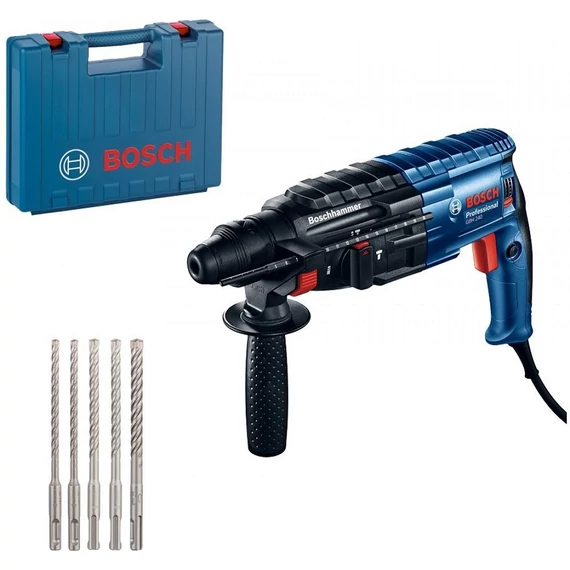 Bosch GBH 240 fúrókalapács fúrószár készlettel kofferben, SDS-Plus, 790W