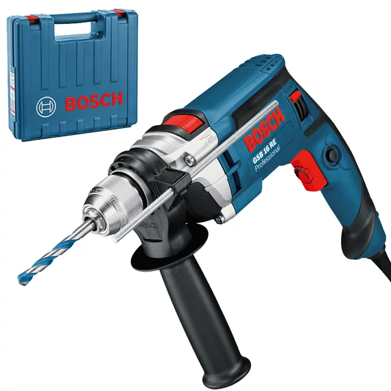 Bosch GSB 16 RE ütvefúrógép kofferben, gyorsbefogó tokmánnyal, 13mm, 750W