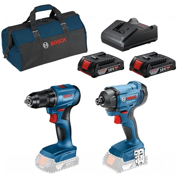 Bosch GDR 180-LI akkus ütvecsavarozó és GSR 185-LI akkus fúrócsavarozó (2x2Ah akku és töltő)