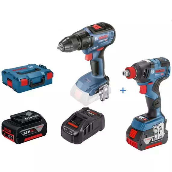 Bosch GDX 18V-200 akkus ütvecsavarozó és GSR 18V-50 fúrócsavarozó, 18V (2x4Ah akku és töltő)