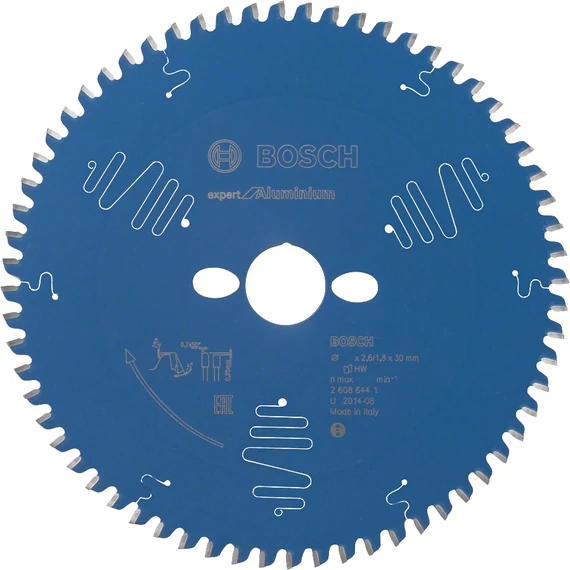 Bosch Expert for Aluminium körfűrészlap asztali fűrészgéphez, 250x30mm, 68fog
