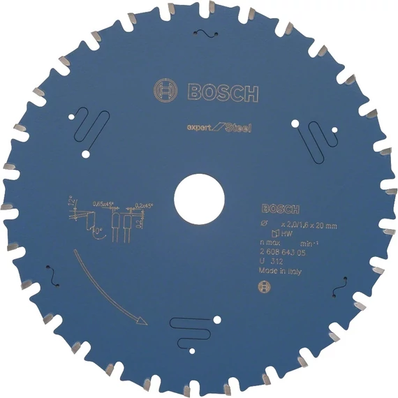 Bosch Expert for Steel körfűrészlap kézi körfűrészhez, 160x20mm, 30fog