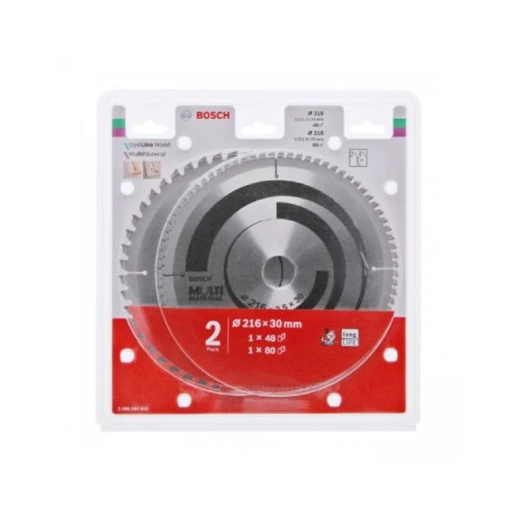 Bosch körfűrészlap készlet, 216x30mm, 48-80fog, 2db