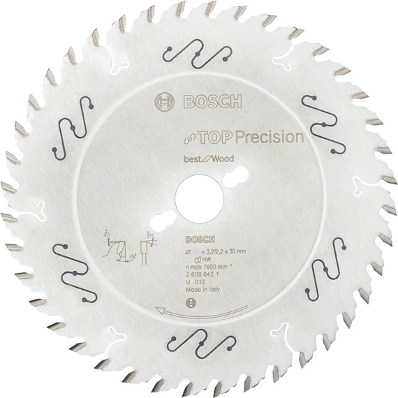 Bosch Top Precision Best for Wood körfűrészlap, 250x30mm, 80fog