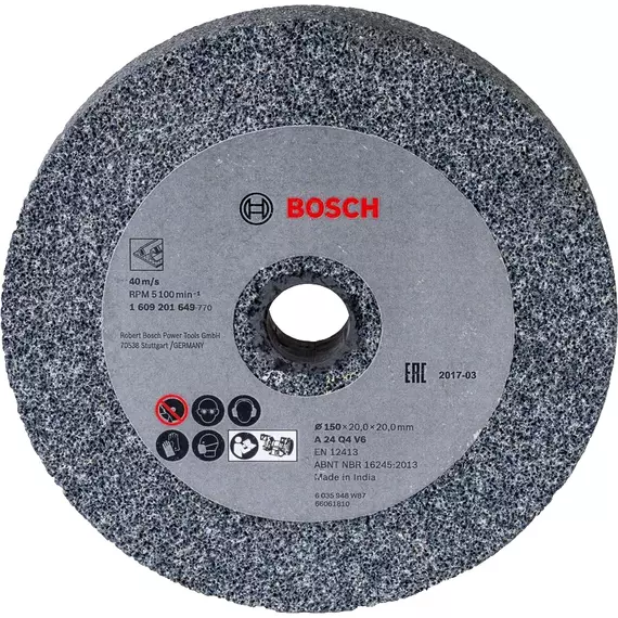 Bosch köszörűkorong kettős köszörűgéphez, 150x20mm, 20mm, P24