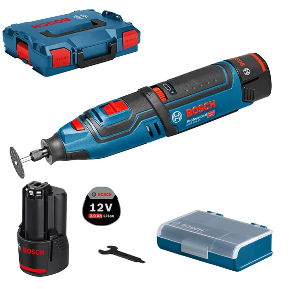 Bosch GRO 12V-35 akkus multifunkciós gép kofferben, 12V (2db 2Ah akkuval és töltővel)