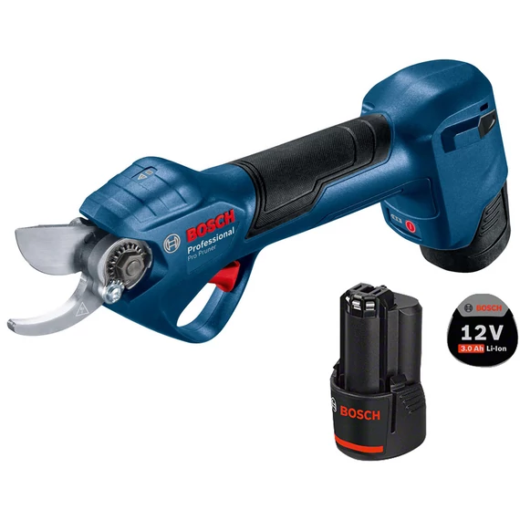 Bosch Pro Pruner akkus metszőolló, 12V, 25mm (2db 3Ah akkuval és töltővel)