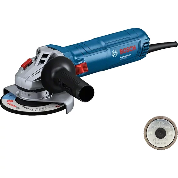 Bosch Professional GWS 12-125 sarokcsiszoló SDS anyával, 1.2kW, 125mm