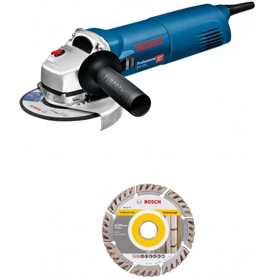 Bosch GWS 1400 sarokcsiszoló gyémánttárcsával, 125mm, 1.4kW