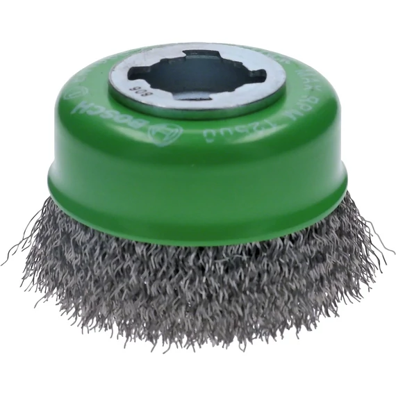 Bosch Clean for Inox X-LOCK fazékkefe sarokcsiszolóhoz, hullámos, 0.3x75mm