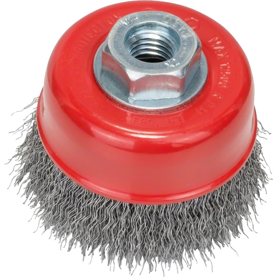 Bosch Clean for Metal fazékkefe csiszológéphez, M14, acél, hullámos, 0.3x70mm