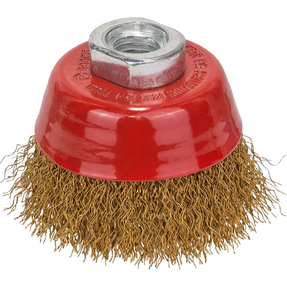 Bosch Clean for Metal fazékkefe csiszológéphez, M14, réz, hullámos, 0.3x70mm