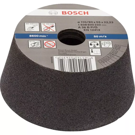 Bosch kúpos fazékkorong fémre, sarokcsiszolóhoz, 110mm, P36