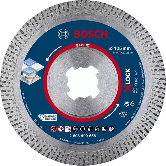 Bosch Expert Hard Ceramic X-LOCK gyémánt vágótárcsa, 125mm