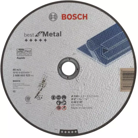 Bosch Best for Metal vágótárcsa sarokcsiszolóhoz, egyenes, 125x1.5mm