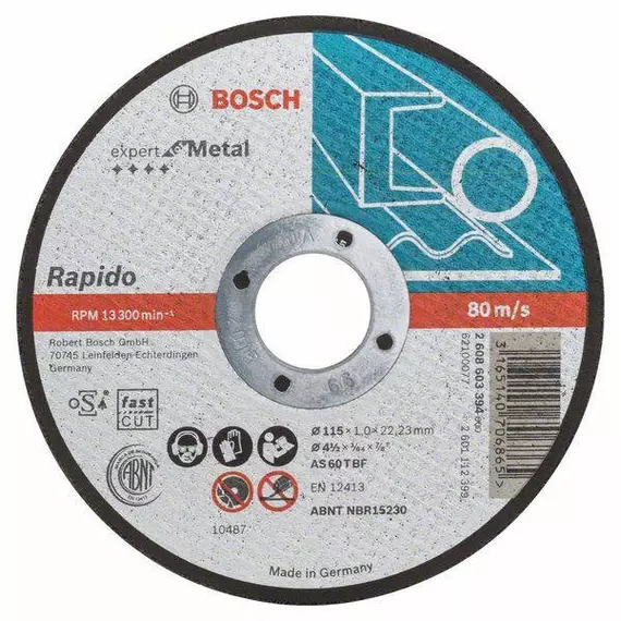 Bosch Expert for Metal Rapido vágótárcsa sarokcsiszolókhoz, egyenes, 125x1mm