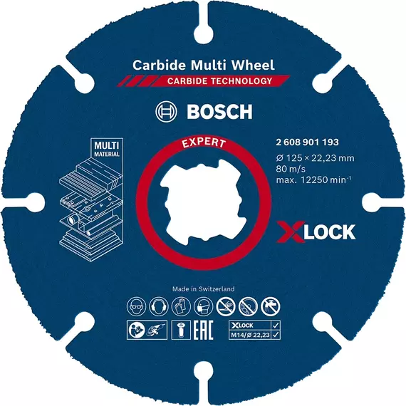 Bosch Expert X-LOCK Karbid Multi vágótárcsa sarokcsiszolókhoz, 125mm, 10db