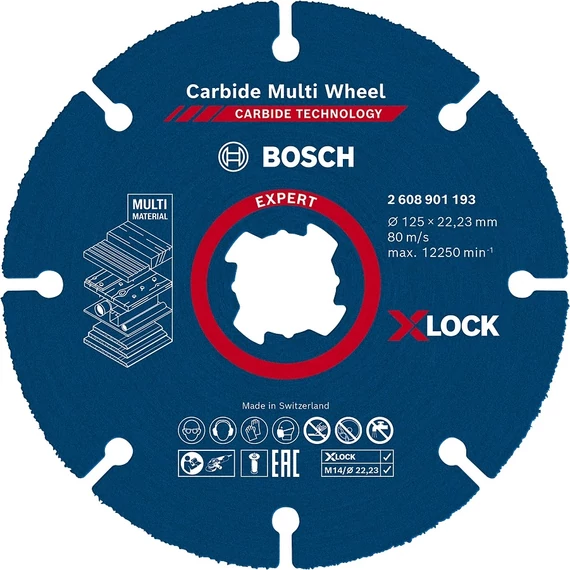 Bosch Expert X-LOCK Karbid Multi vágótárcsa sarokcsiszolókhoz, 125mm, 10db