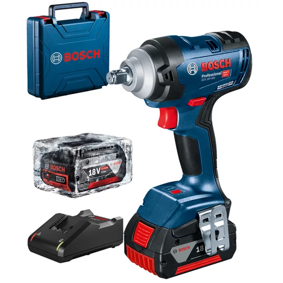 Bosch GDS 18V-400 akkus ütvecsavarozó kofferben, 18V, 1/2&quot; (2db 5Ah akkuval és töltővel)