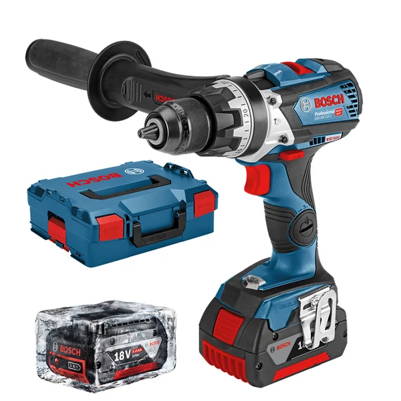 Bosch GSB 18V-110 C akkus ütvefúró-csavarozó kofferben, 18V (2db 5Ah akkuval és töltővel)