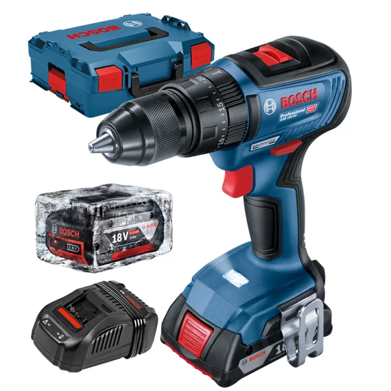 Bosch GSB 18V-50 akkus ütvefúró-csavarozó kofferben, 18V (2x5Ah akku és töltő)