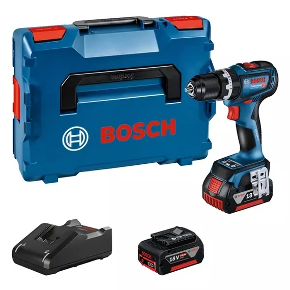 Bosch GSB 18V-90 C akkus ütvefúró-csavarozó kofferben, 18V (2db 5Ah akkuval és töltővel)