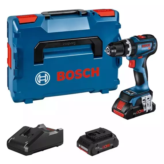 Bosch GSB 18V-90 C akkus ütvefúró-csavarozó kofferben, ProCore, Bluetooth, 18V (2db 4Ah akkuval és töltővel)