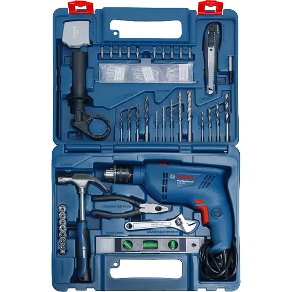 Bosch Professional GSB 600 ütvefúró kofferban tartozékokkal, 13mm, 600W, 230V