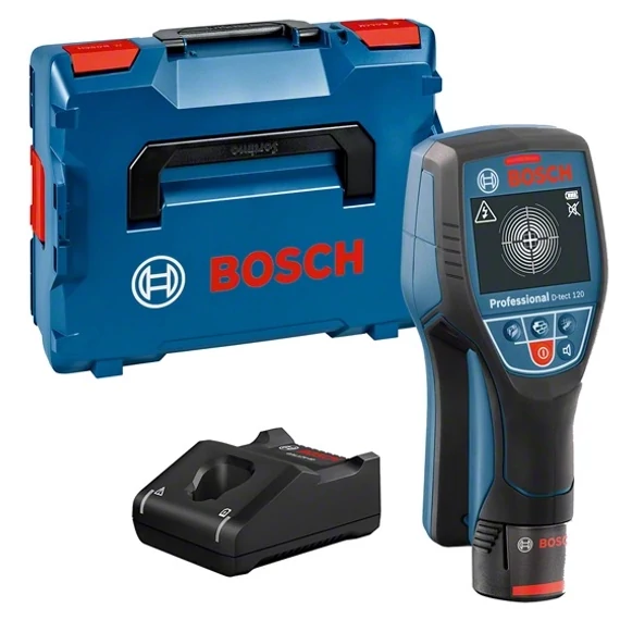 Bosch D-Tect 120 akkus digitális detektor, 12V, 2Ah akkuval és töltővel