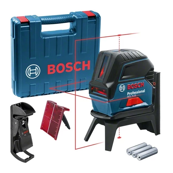 Bosch GCL 2-15 kombinált lézeres szintező kofferben, 15m