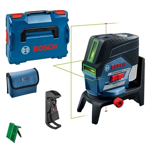 Bosch GCL 2-50 CG akkus kombinált lézeres szintező, zöld, 12V (akku és töltő nélkül)