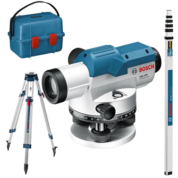 Bosch GOL 32D optikai szintező állvánnyal és mérőléccel