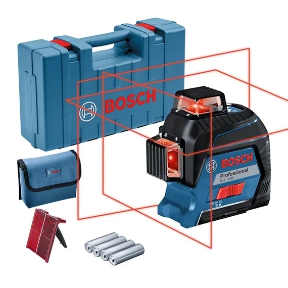 Bosch GLL 3-80 szintező vonallézer, 30m