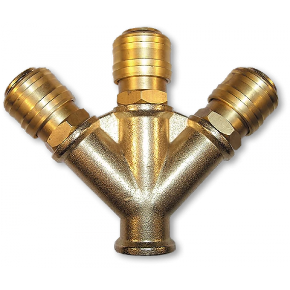 Bradas hármas gyorscsatlakozó rézből, GW 3/8&quot;