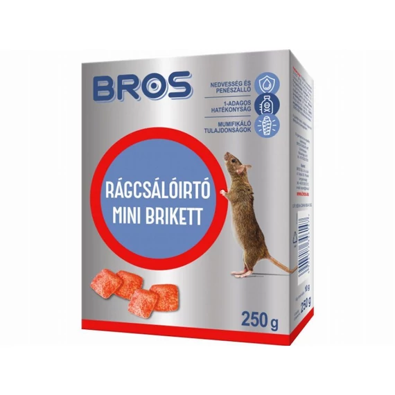 Bros rágcsálóirtó mini brikett, 250g
