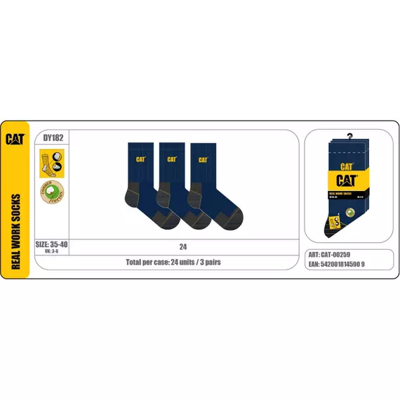 Caterpillar DY182 munkavédelmi zokni, 35-40, 3db